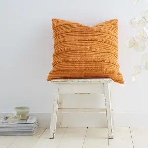 Pineapple Elephant Tufted Stripes Cotton Cushion Terracotta