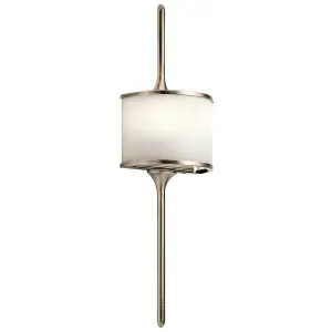 IP44 Twin Wall Light Mid Way Glass Shade Classic Pewter LED G9 3.5W