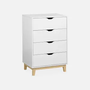 sweeek. 4-drawer scandi-style chest Floki White 60x40x90 cm