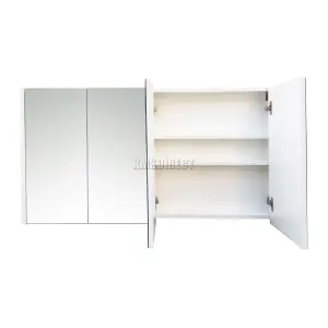 WestWood Wall Mount Mirror Bathroom Cabinet Unit Storage Cupboard White