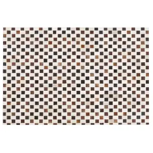 Cowhide Area Rug 140 x 200 cm Beige and Brown KAYABEY