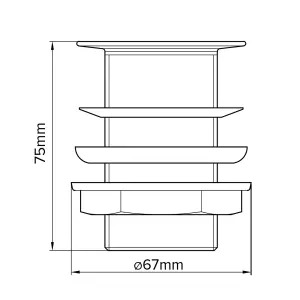 Flomasta Silver Brass Free-flow Waste (Dia)67mm