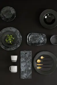 Maison by Premier Hygge Large Black Faux Marble Plate