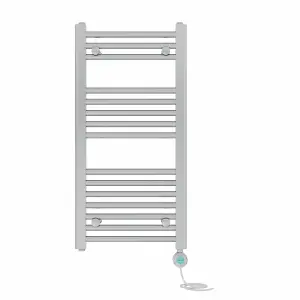 Right Radiators Prefilled Thermostatic Electric Heated Towel Rail Straight Bathroom Ladder Warmer - Chrome 800x400 mm