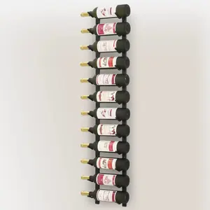 Riveria Wall Mounted Wine Rack for 12 Bottles Black Iron