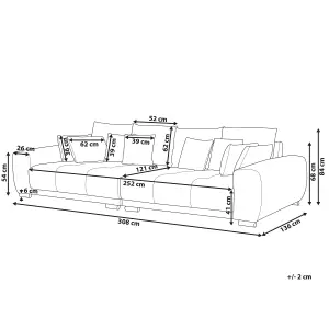 4 Seater Chenille Sofa Dark Green TORPO