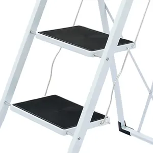 Oypla Foldable 3 Step Ladder Stepladder Non Slip Tread Safety Steel