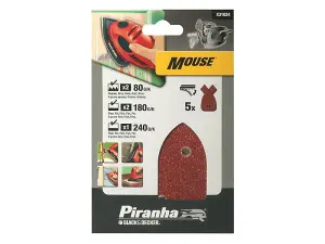 5PC Sanding Sheets Piranha Mouse Detail Fit Black and Decker Palm Sander MIX SET