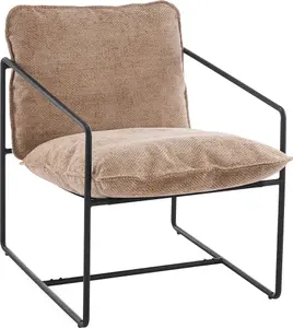 Tivoli Occasional Chair Black Metal Frame with Champagne Fabric