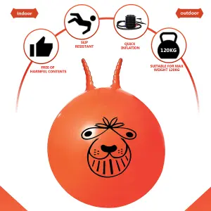 MEDIUM EXERCISE RETRO SPACE HOPPER TOY PLAY BALL ADULT KIDS GAME 60CM