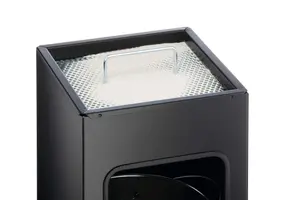 Durable Square Metal Waste Bin with Integrated Sand Ashtray - 17L - Charcoal