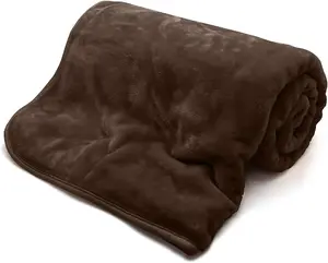 Fleece Faux Fur Chocolate  Roll Mink Throws Soft Cosy Bed Blankets