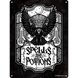 Grindstore Spells & Potions Mini Tin Sign Black (One Size)