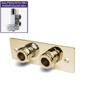 Nes Home Easy Fit Wall Fixing Plate For Mini Exposed Shower Valves Brushed Brass