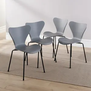 Home Source Set 4 Dining Chairs Grey