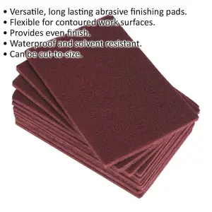 10 Pack Medium Grade Abrasive Finishing Pads - 150 x 230mm for Versatile Use