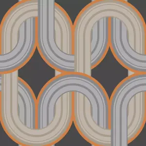 Envy In the Loop Choc Orange Geometric Wallpaper