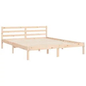 Berkfield Bed Frame with Headboard King Size Solid Wood