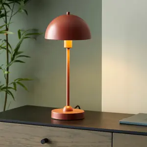 Luminosa Saroma Complete Table Lamp, Matt Terracotta Paint