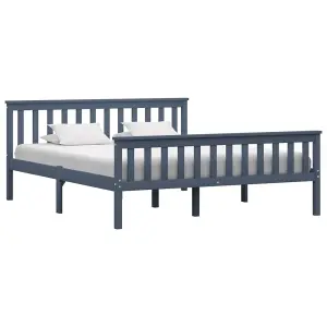 Berkfield Bed Frame Grey Solid Pinewood 160x200 cm