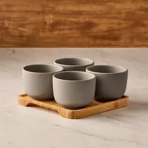 Share Round Bowls (Set of 4) Grey