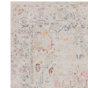 Traditional Persian Abstract Bordered Floral Easy to clean Rug for Dining Room-120cm X 170cm