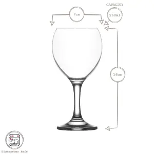 LAV 260ml Misket Wine Glasses - Coloured Stem - Pack of 6