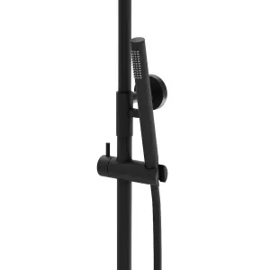 Emilia Round Thermostatic Shower Kit with Fixed Head & Handset - Matt Black