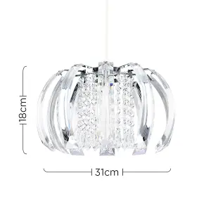 ValueLights Ceiling Shade In Chrome Finish With Clear Acrylic Droplets