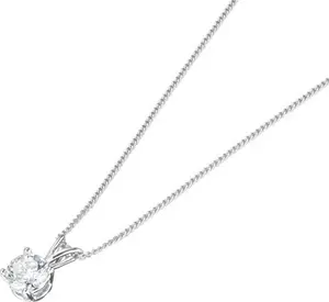 Chloe 0.50Ct Lab Diamond Solitaire Necklace Pendant In 9K White Gold H/Si