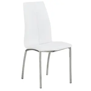 Deltino Diva Marble Effect Dining Table 4 Opal White Chairs