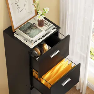 40cm Wide 4 -Drawer File Cabinet Black