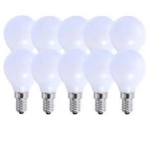 Harper Living 5 Watts E14 LED Bulb Opal Golf Ball Cool White Dimmable, Pack of 10