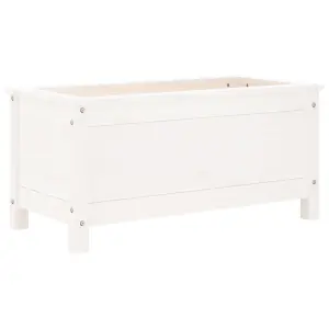 Berkfield Garden Planter White 82.5x40x39 cm Solid Wood Pine