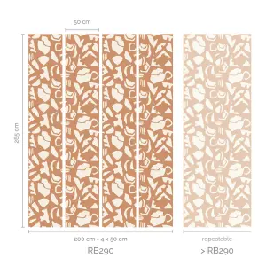 Roomblush Organic Puzzle Eco 4 Lane Repeatable Wallpaper Mural 200 x 285cm, Terracotta