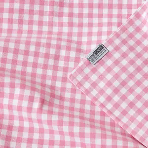 Homescapes Cotton Gingham Check Pink Throw, 150 x 200 cm