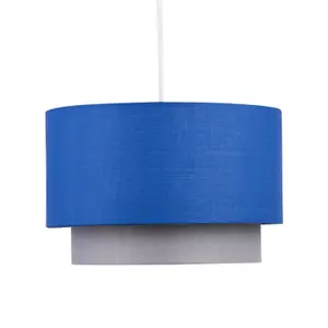 First Choice Lighting Blue & Grey 2 Tier Light Shade