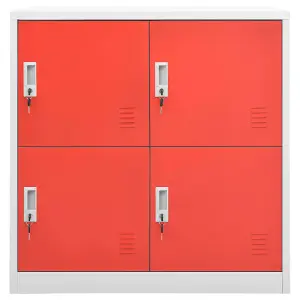 Berkfield Locker Cabinet Light Grey and Red 90x45x92.5 cm Steel