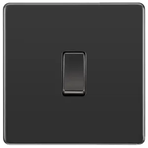 GoodHome Black Nickel 20A 2 way 1 gang Light Screwless Switch