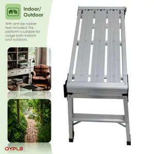 Oypla 150kg Folding Aluminium Work Platform Step Up Bench Ladder EN131