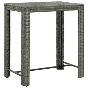 Berkfield Garden Bar Table Grey 100x60.5x110.5 cm Poly Rattan