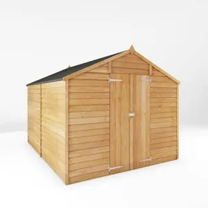 Waltons Garden Shed 10 x 8 Overlap Apex Double Door Windowless Wooden Outdoor Storage Building