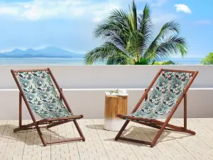 Sun Lounger Wood Dark Brown ANZIO