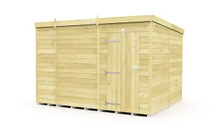 10 x 8 Feet Pent Shed - Single Door Without Windows - Wood - L231 x W302 x H201 cm