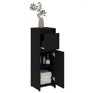 Berkfield Bathroom Cabinet Black 30x30x95 cm Engineered Wood