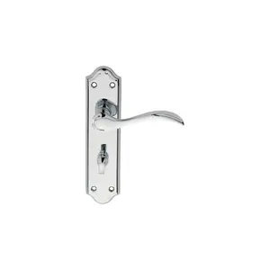 Madrid Bathroom Door Handle Polished Chrome