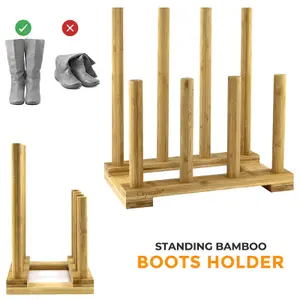 4 Pair Wellington Boot Rack Walking Storage Wellies Shoes Stand Indoor & Outdoor