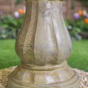 Primrose Cream Imperial Round Tiered Solar Powered Water Feature Fountain with Lights H92cm