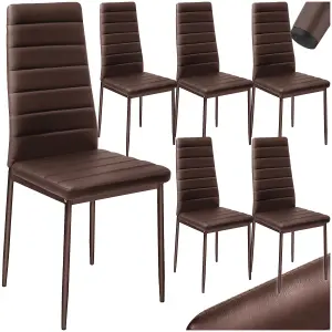 Dining Chairs - high backrest, padded, synthetic leather  - cappuccino