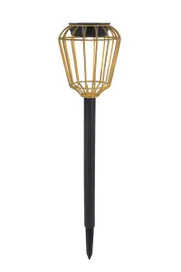 Faroz Brown Rattan effect Solar-powered Integrated LED Outdoor Stake light